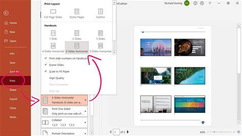 how to print powerpoint with notes 3 slides per page